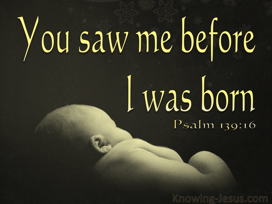 Psalm 139:16 You Saw Me Before I Was Born (gray)
